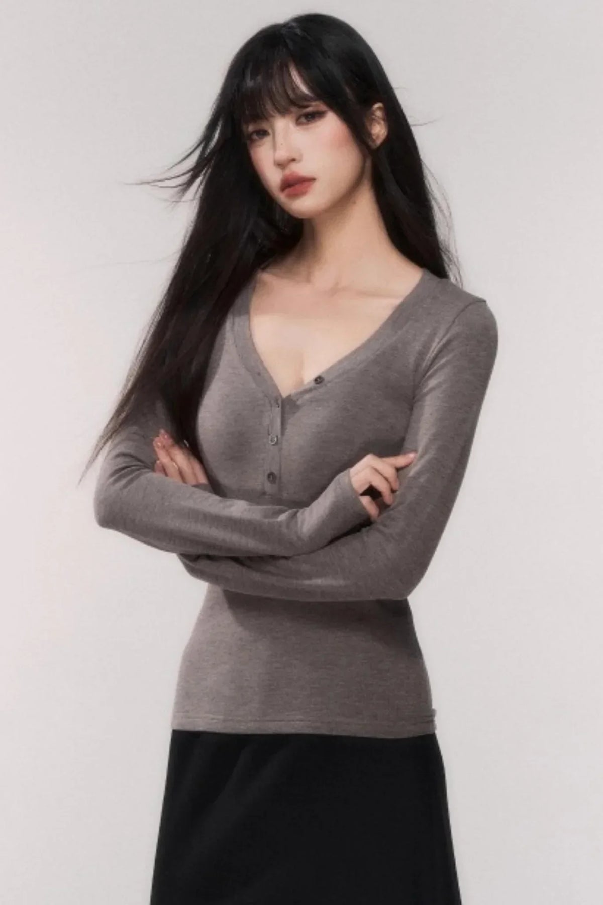 V-Neck Knitted Top