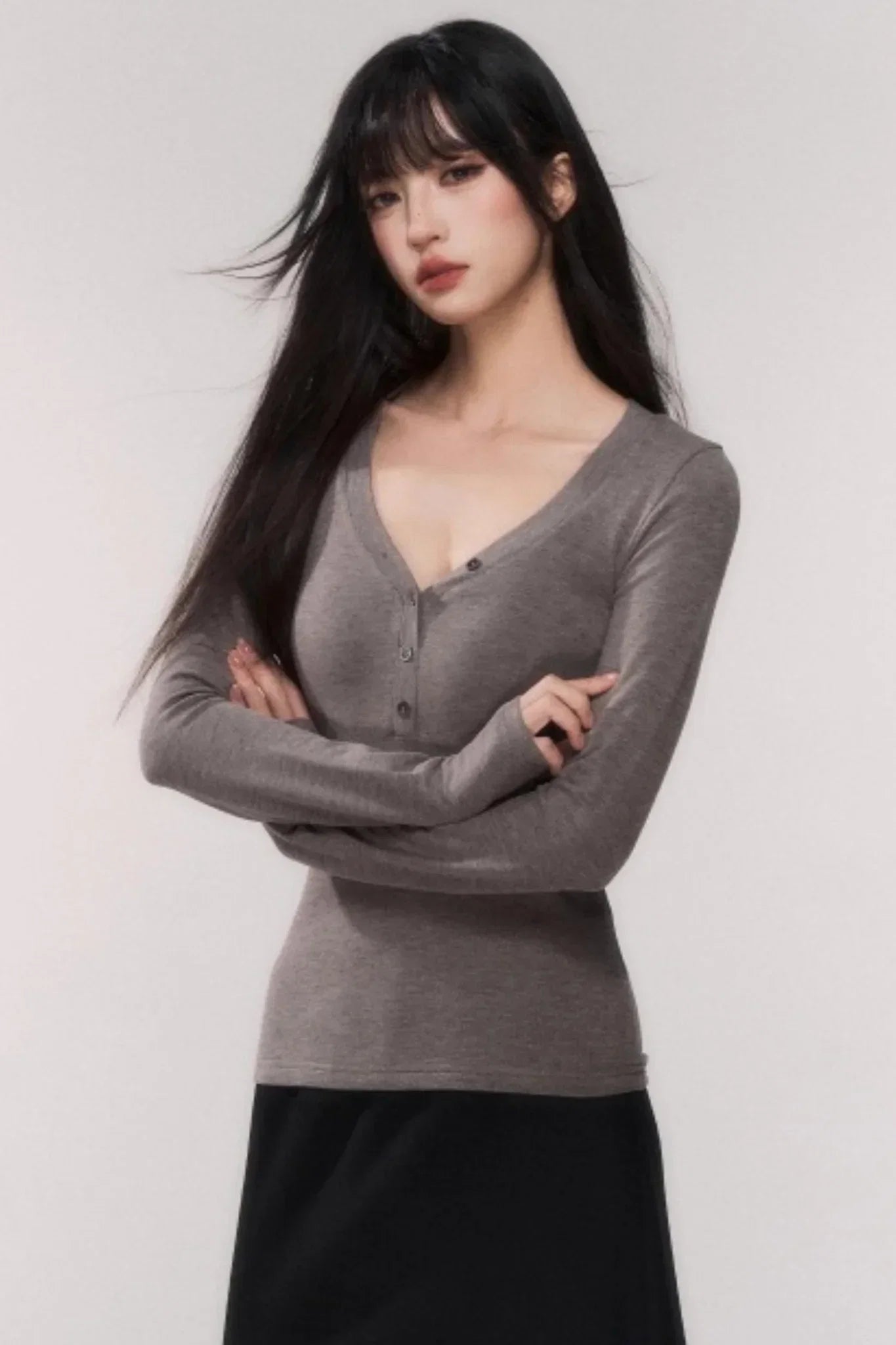 V-Neck Knitted Top