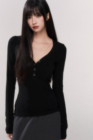 V-Neck Knitted Top