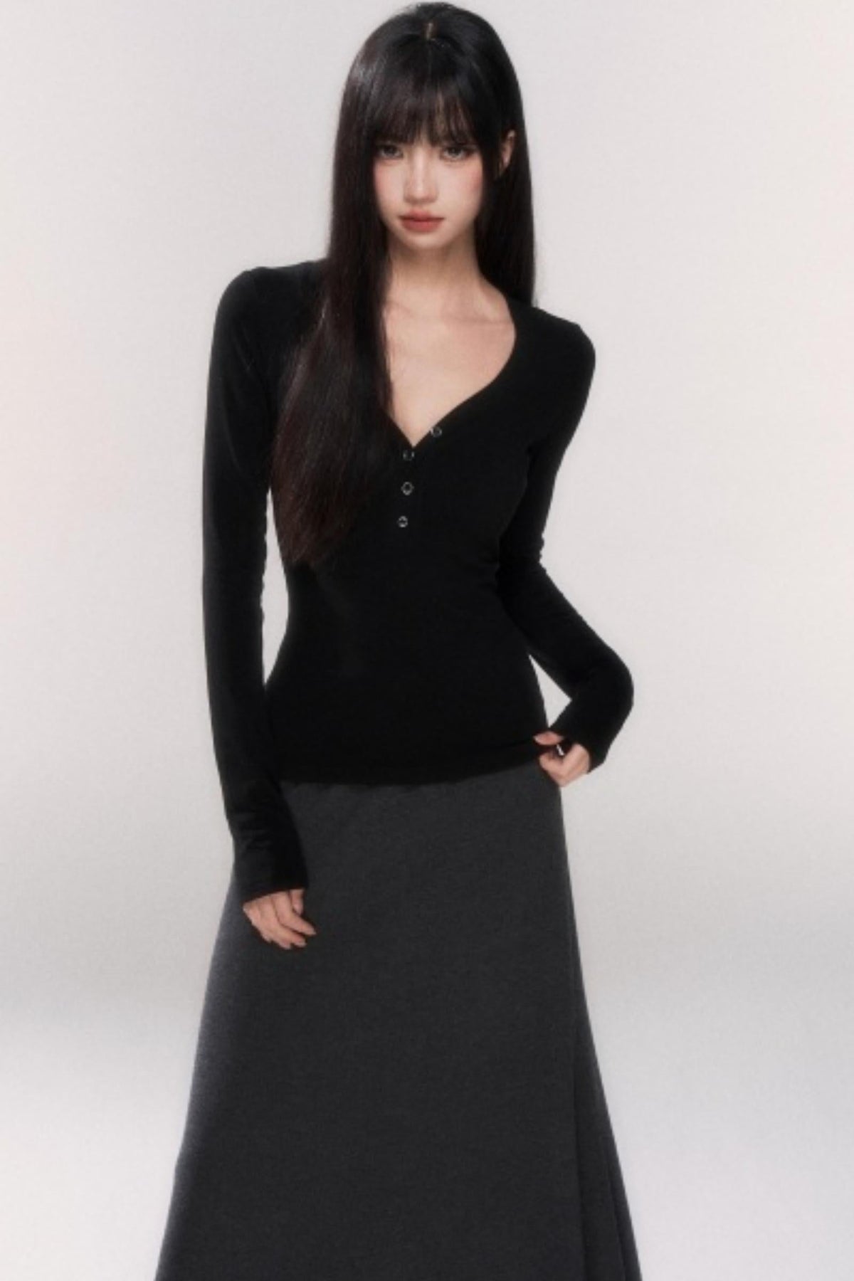 V-Neck Knitted Top