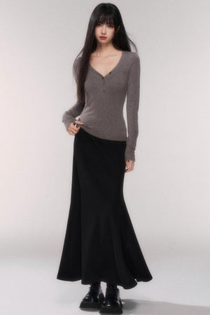 V-Neck Knitted Top