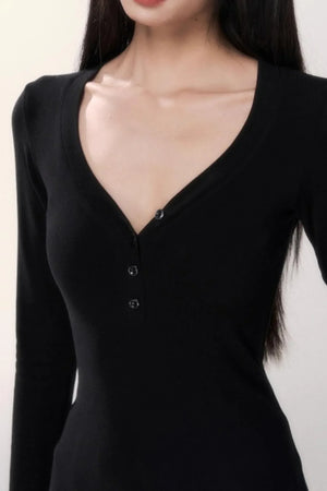 V-Neck Knitted Top
