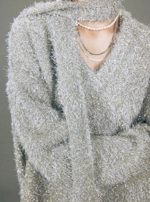 V-neck  Knitwear Top