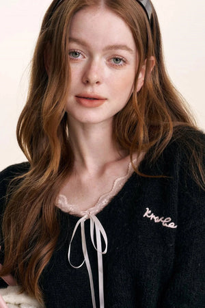 V-Neck Lace-Embellished Sweater