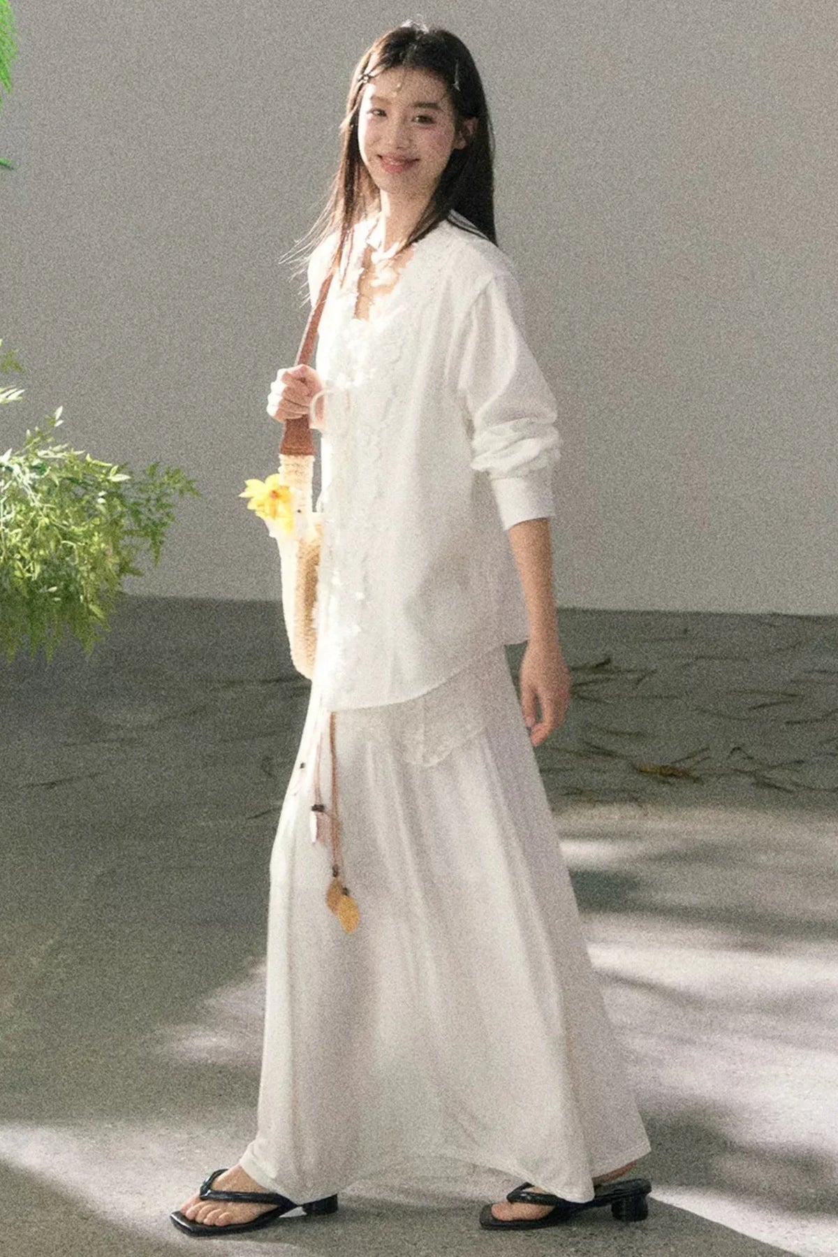 V-Neck Lace Tie Cardigan