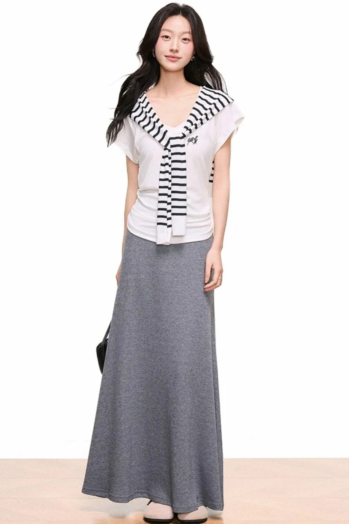 V-Neck Mermaid Skirt Top Set-Up