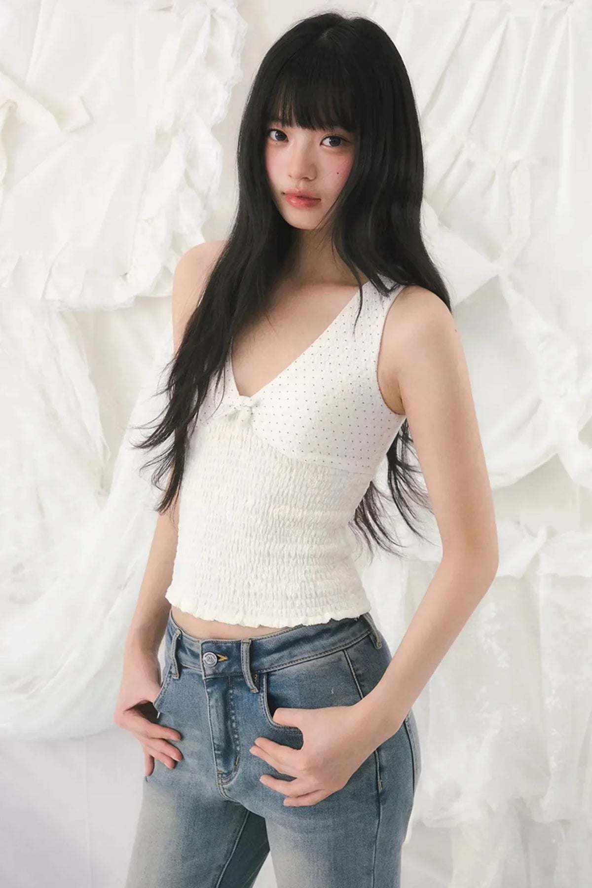 V-Neck Polka Dot Camisole Top