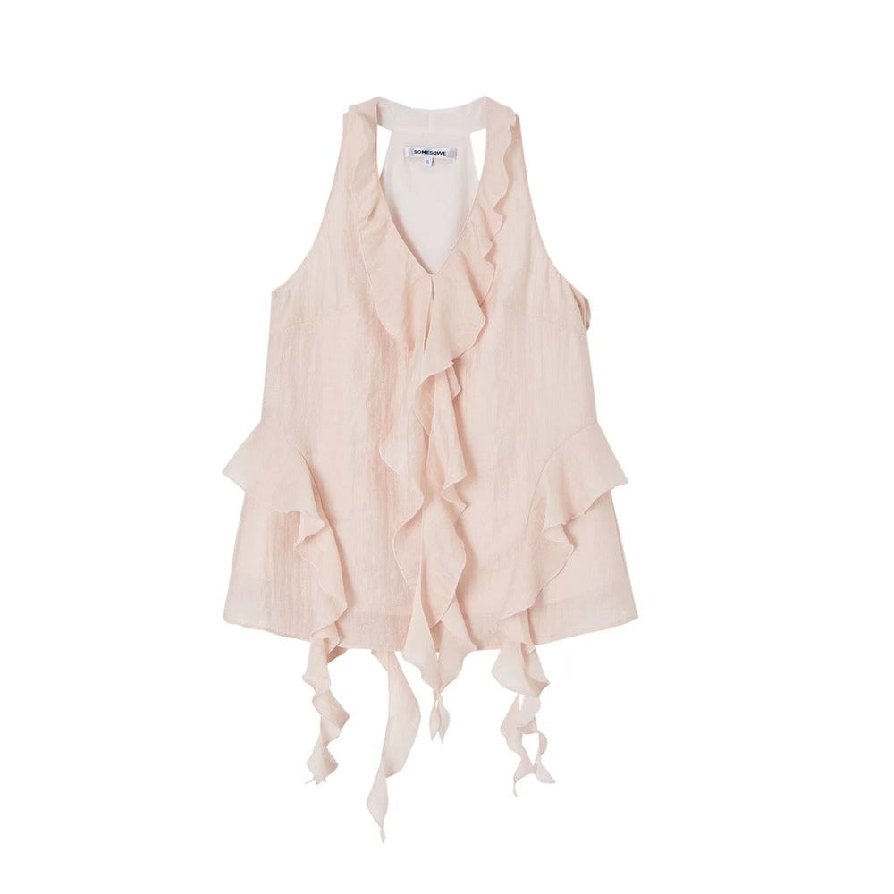 V-Neck Sleeveless Halter Top
