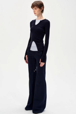 V-Neck Slim Fit Panel Base Top