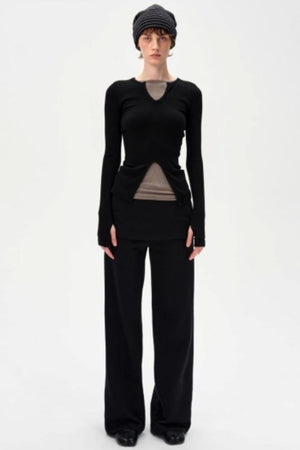V-Neck Slim Fit Panel Base Top