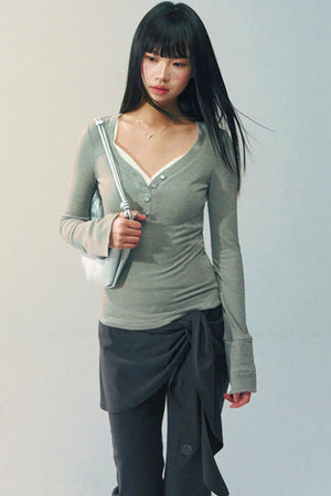 V-Neck Slim Top