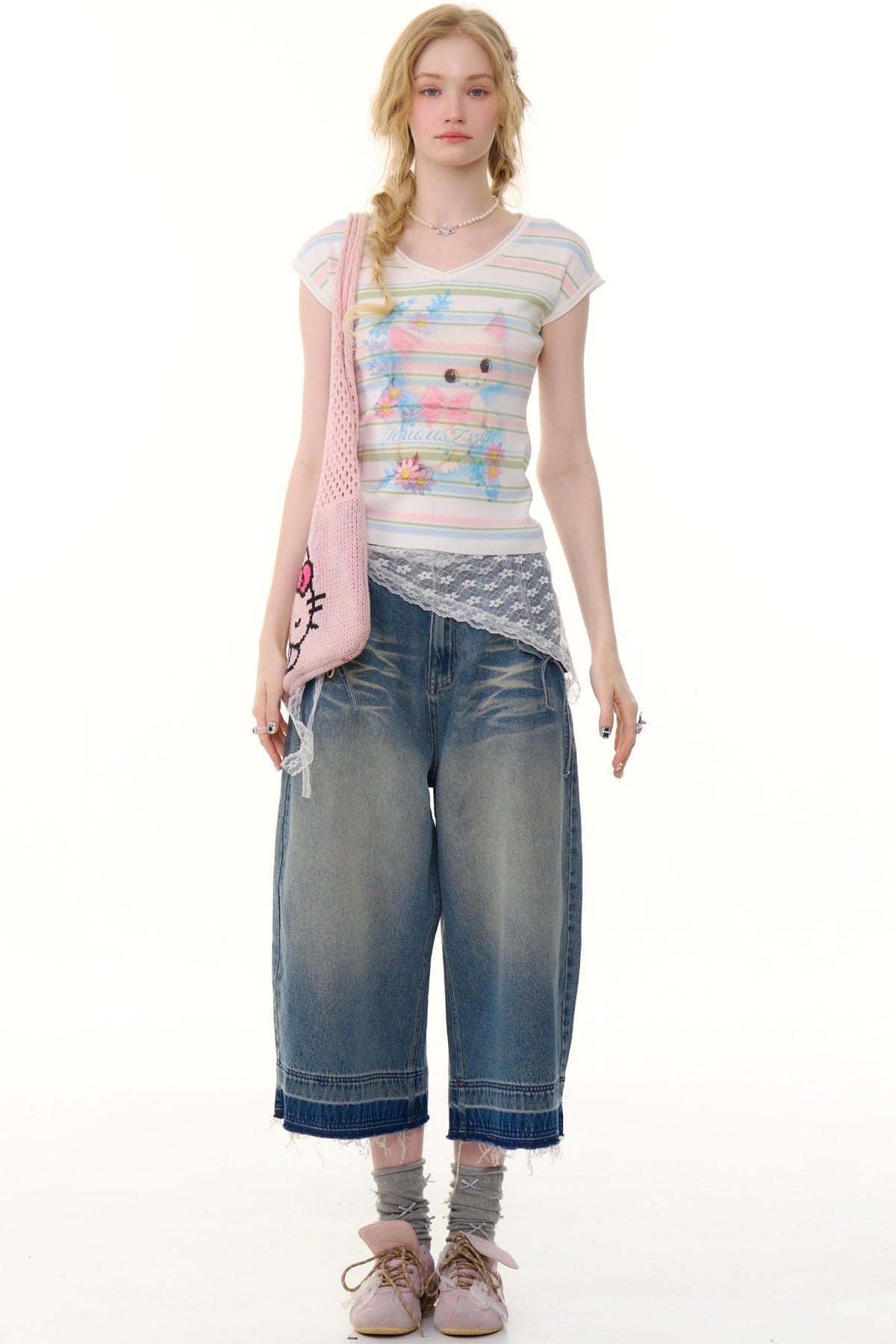 V-Neck Striped Tee