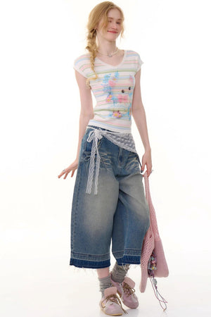 V-Neck Striped Tee