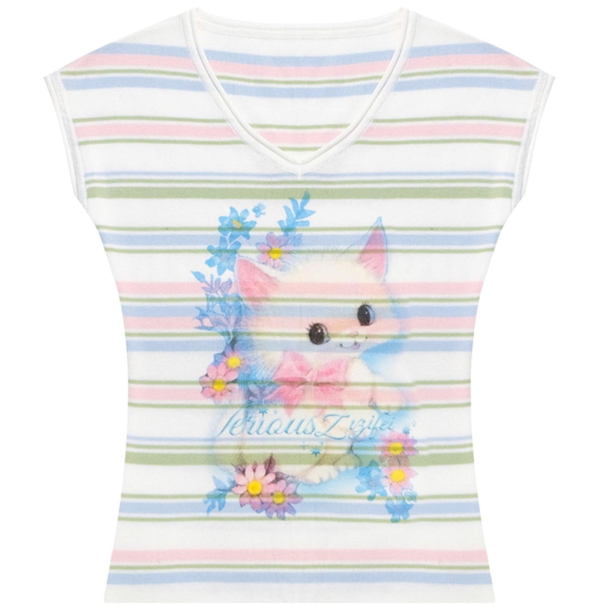 V-Neck Striped Tee