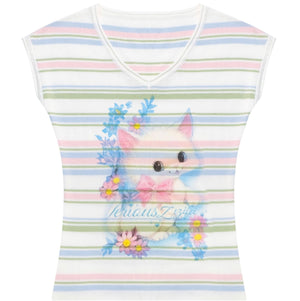V-Neck Striped Tee