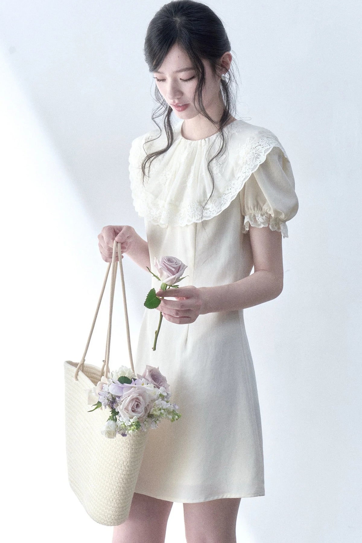Vanilla Lace Doll Collar Dress