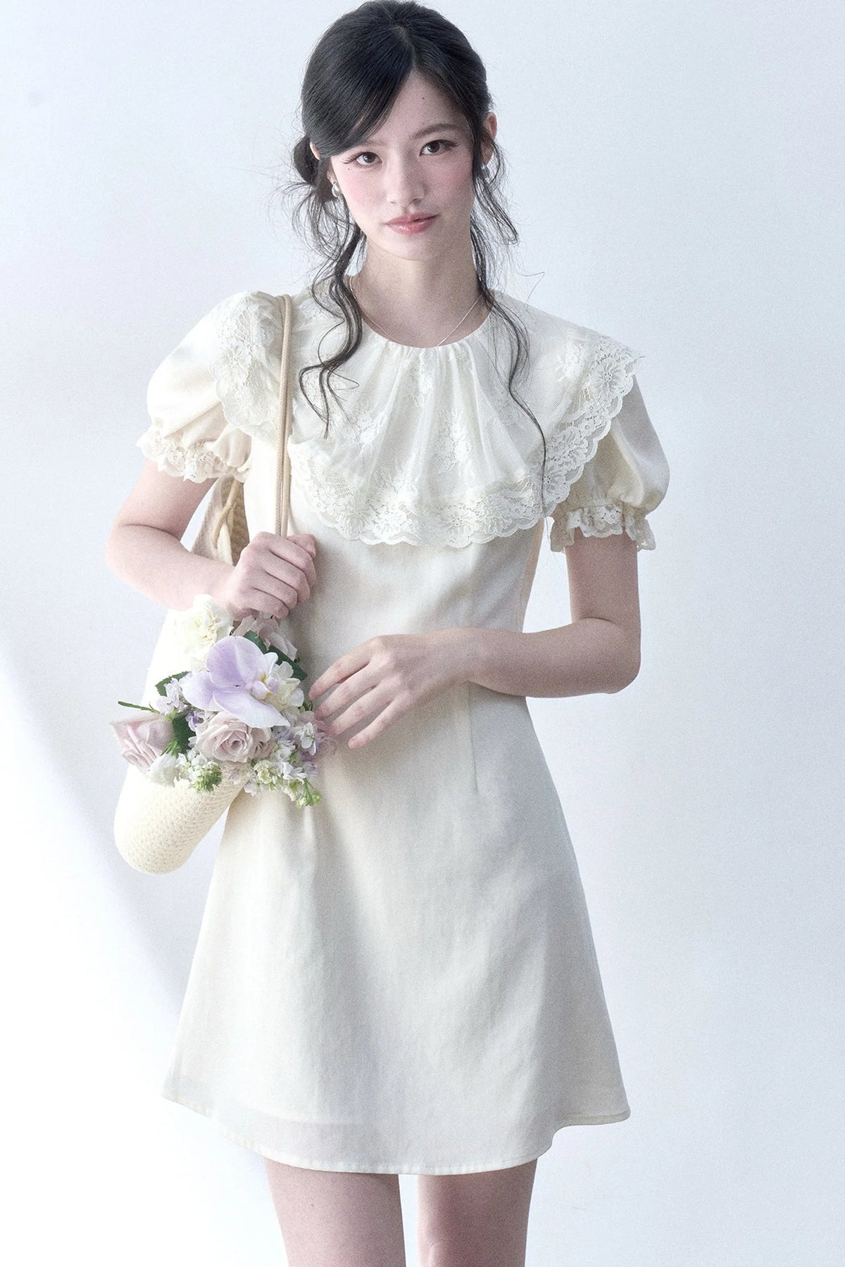 Vanilla Lace Doll Collar Dress