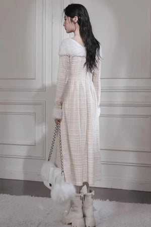 Vanilla Velvet Tweed Dress Set
