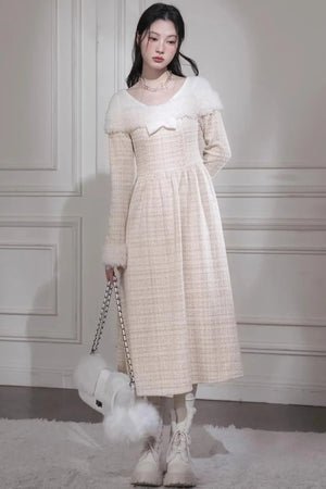 Vanilla Velvet Tweed Dress Set