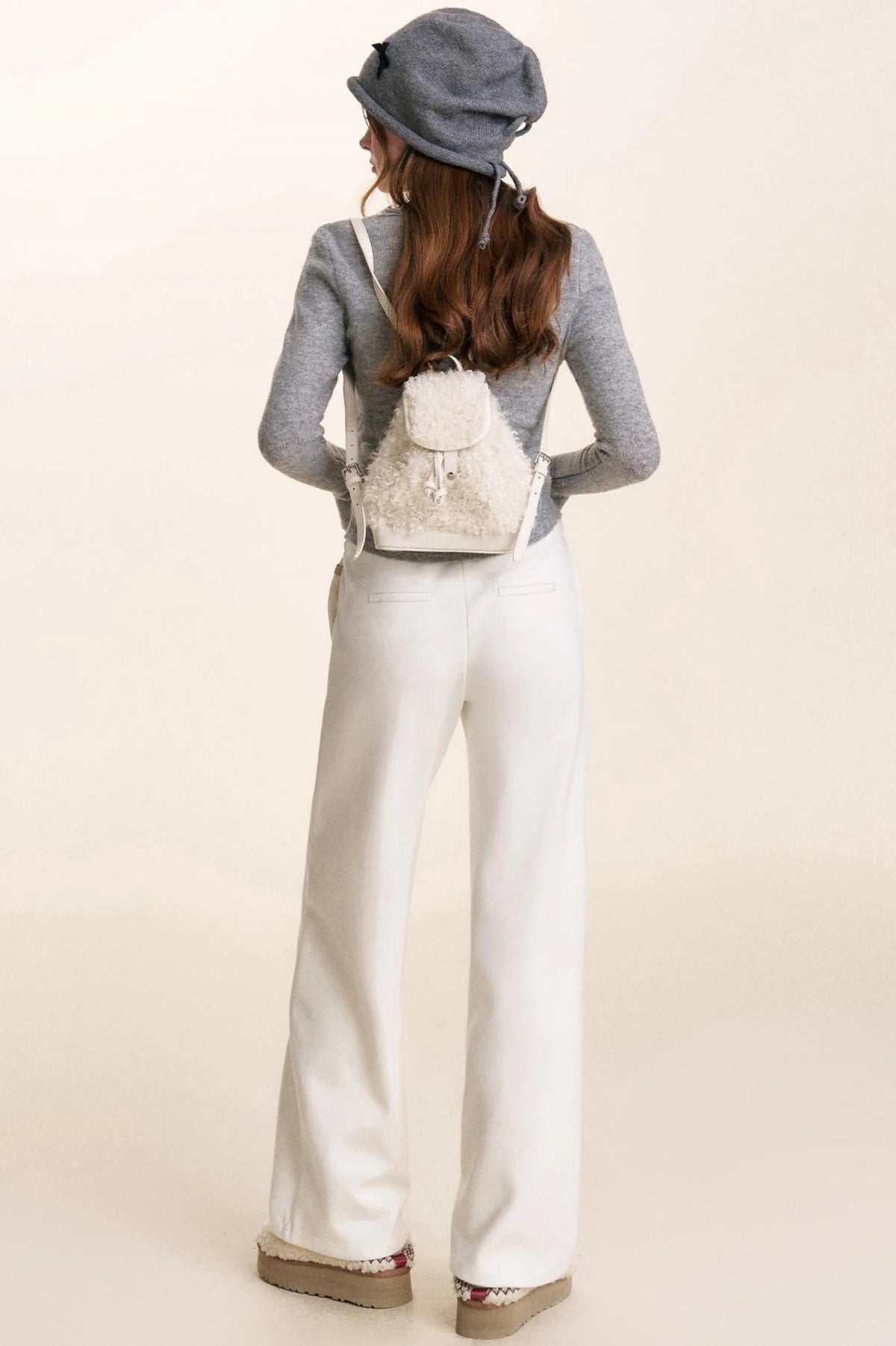 Velvet Bow Lace V-Neck Knit Top