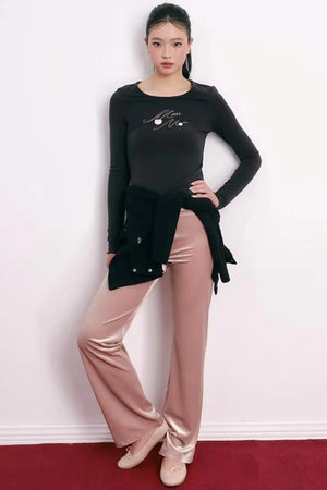 Velvet Embroidered Sweatshirt and Pants Set-Up
