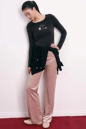 Velvet Embroidered Sweatshirt and Pants Set-Up