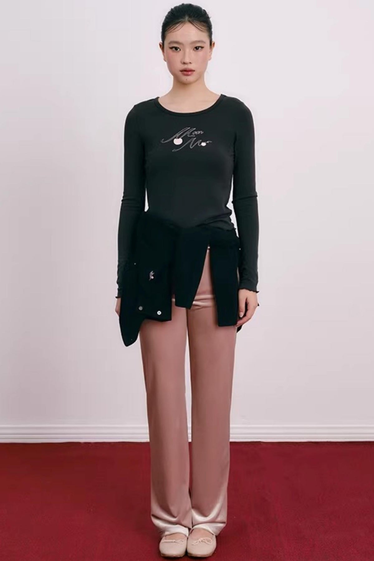 Velvet Embroidered Sweatshirt and Pants Set-Up