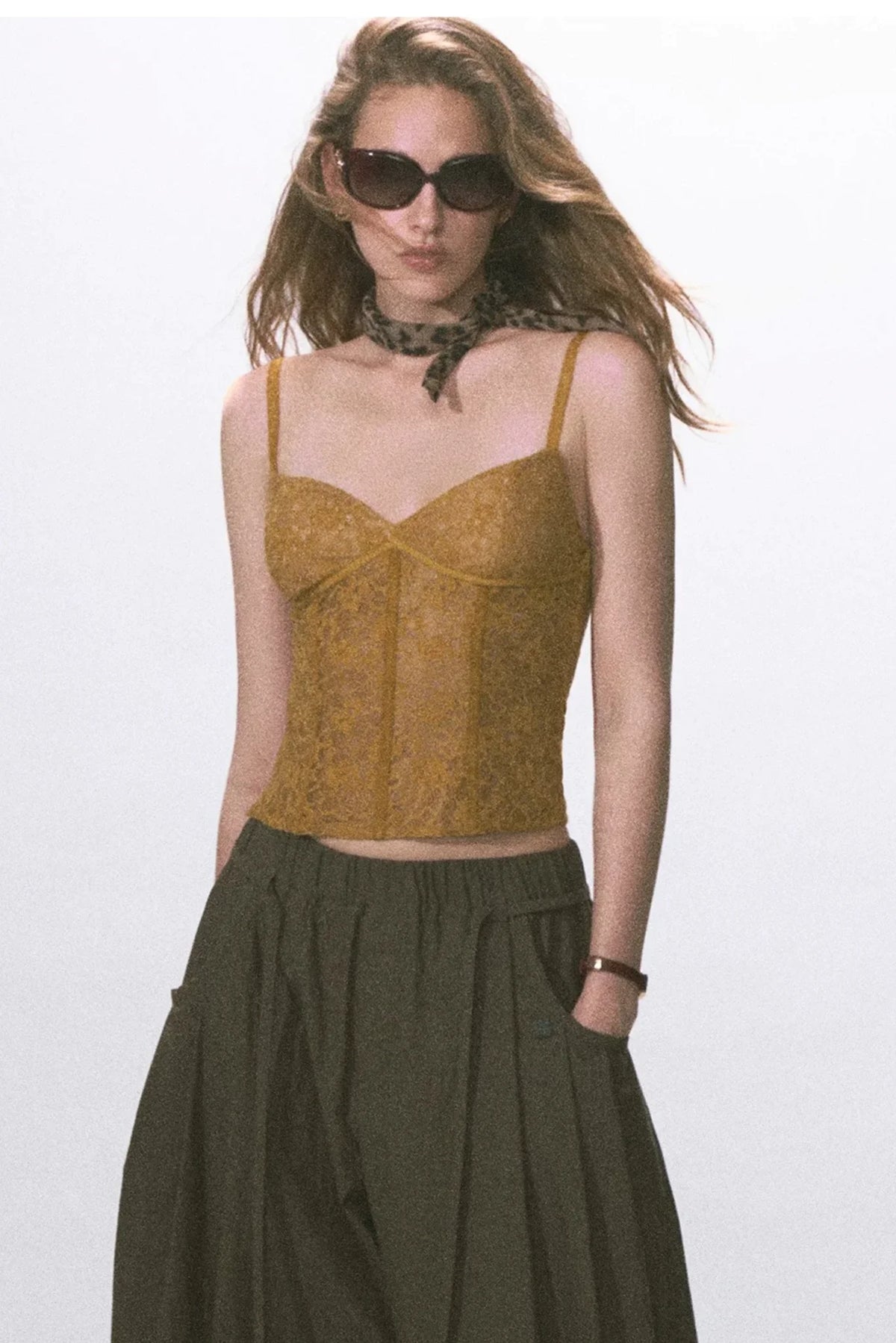 Velvet Fishbone Lace Camisole Camisole Top