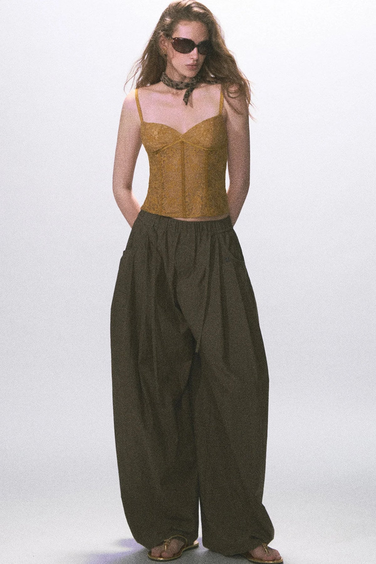 Velvet Fishbone Lace Camisole Camisole Top