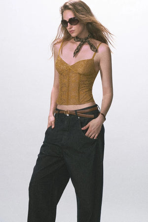 Velvet Fishbone Lace Camisole Camisole Top