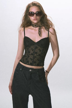 Velvet Fishbone Lace Camisole Camisole Top