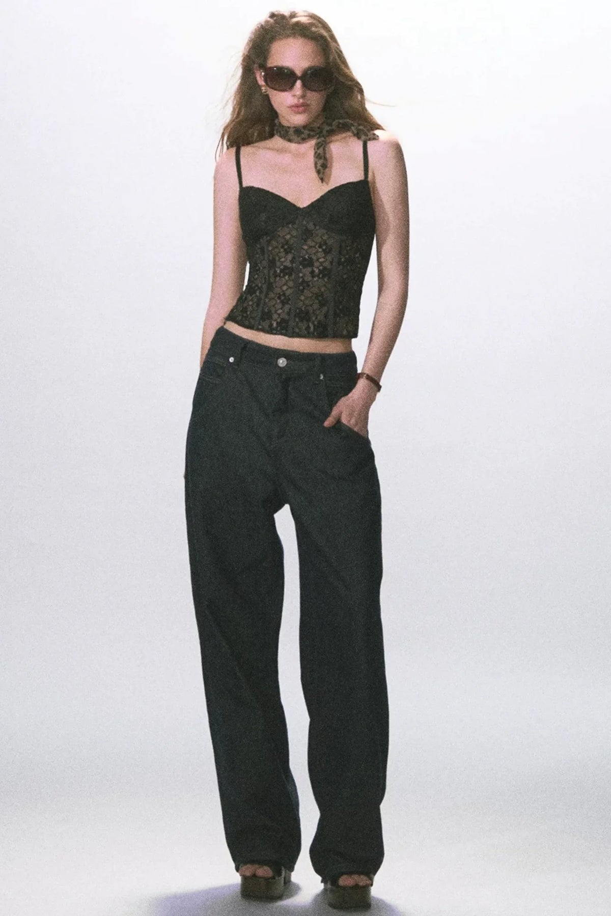 Velvet Fishbone Lace Camisole Camisole Top