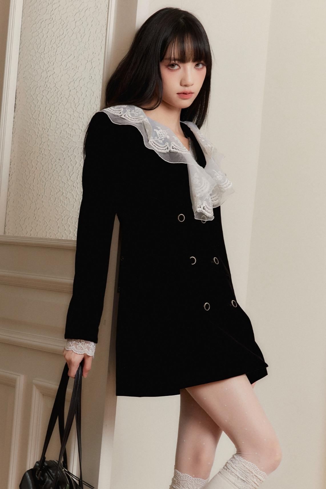 Velvet Lace Embroidered Dress