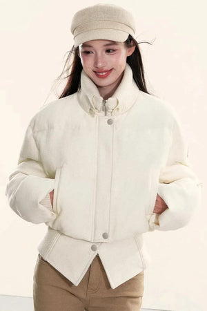 Velvet-Like Ruffle Trim Coat