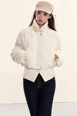 Velvet-Like Ruffle Trim Coat