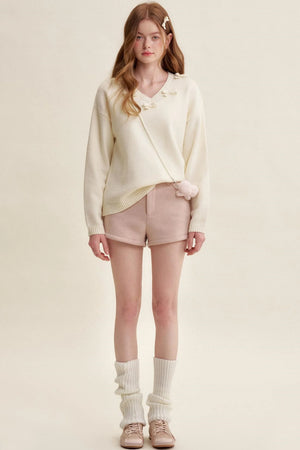 Velvet Rose Snowflake A-Line Shorts