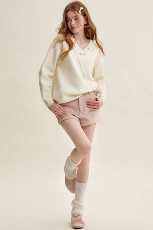 Velvet Rose Snowflake A-Line Shorts
