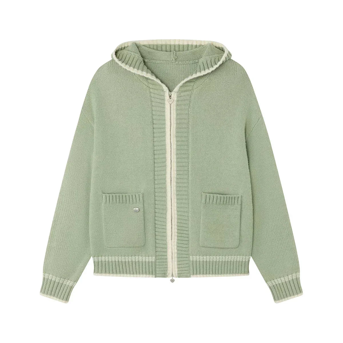 Velvet Snow Hooded Cardigan