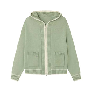 Velvet Snow Hooded Cardigan