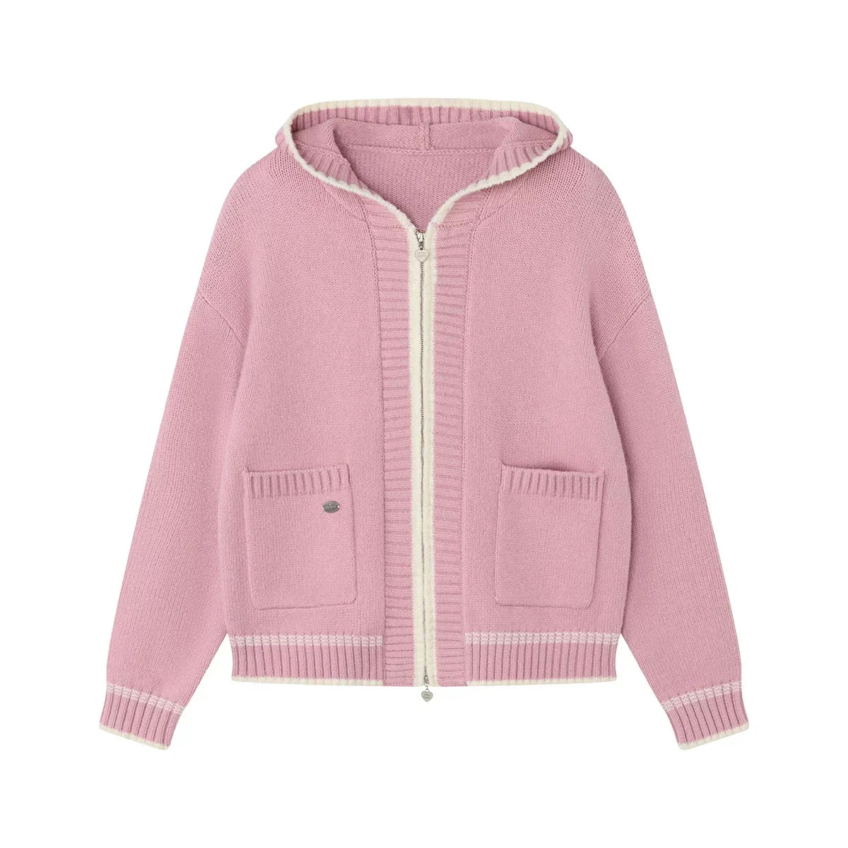 Velvet Snow Hooded Cardigan
