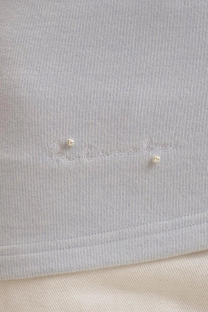 Velvet Stripe Bow Long Sleeve T-Shirt