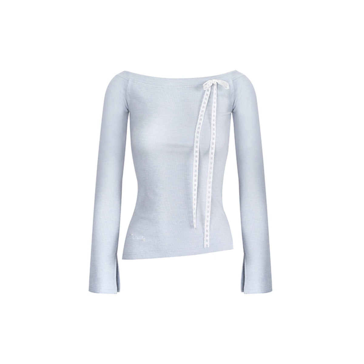 Velvet Stripe Bow Long Sleeve T-Shirt