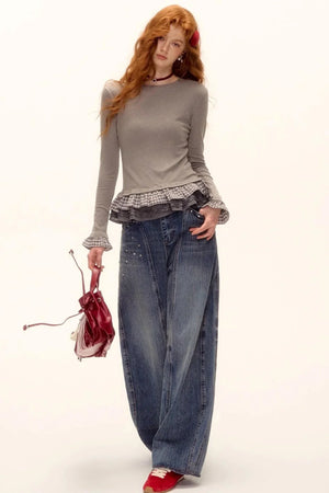 Velvet Wool Plaid Base Layer Top
