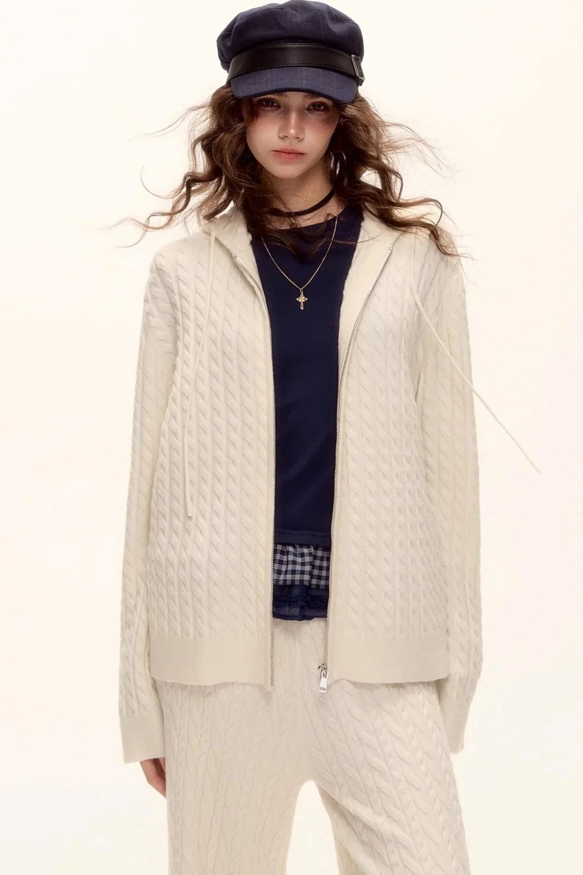 Velvet Wool Plaid Base Layer Top
