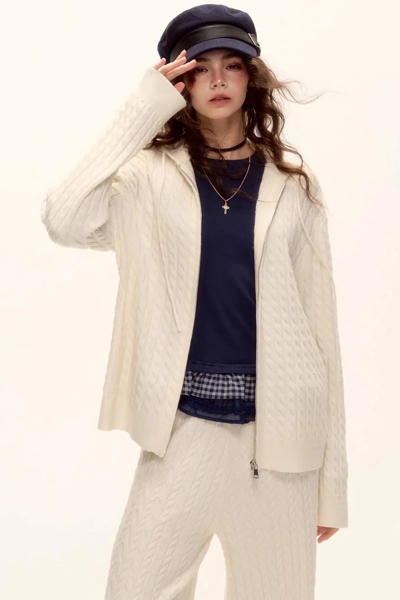 Velvet Wool Plaid Base Layer Top