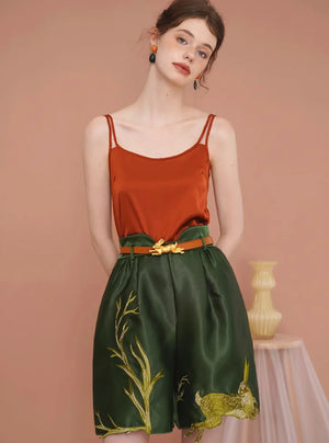 Versatile Casual Rabbit Embroidery Shorts