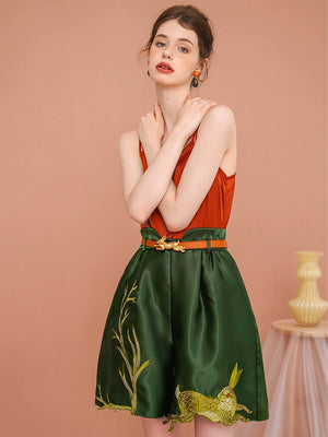 Versatile Casual Rabbit Embroidery Shorts