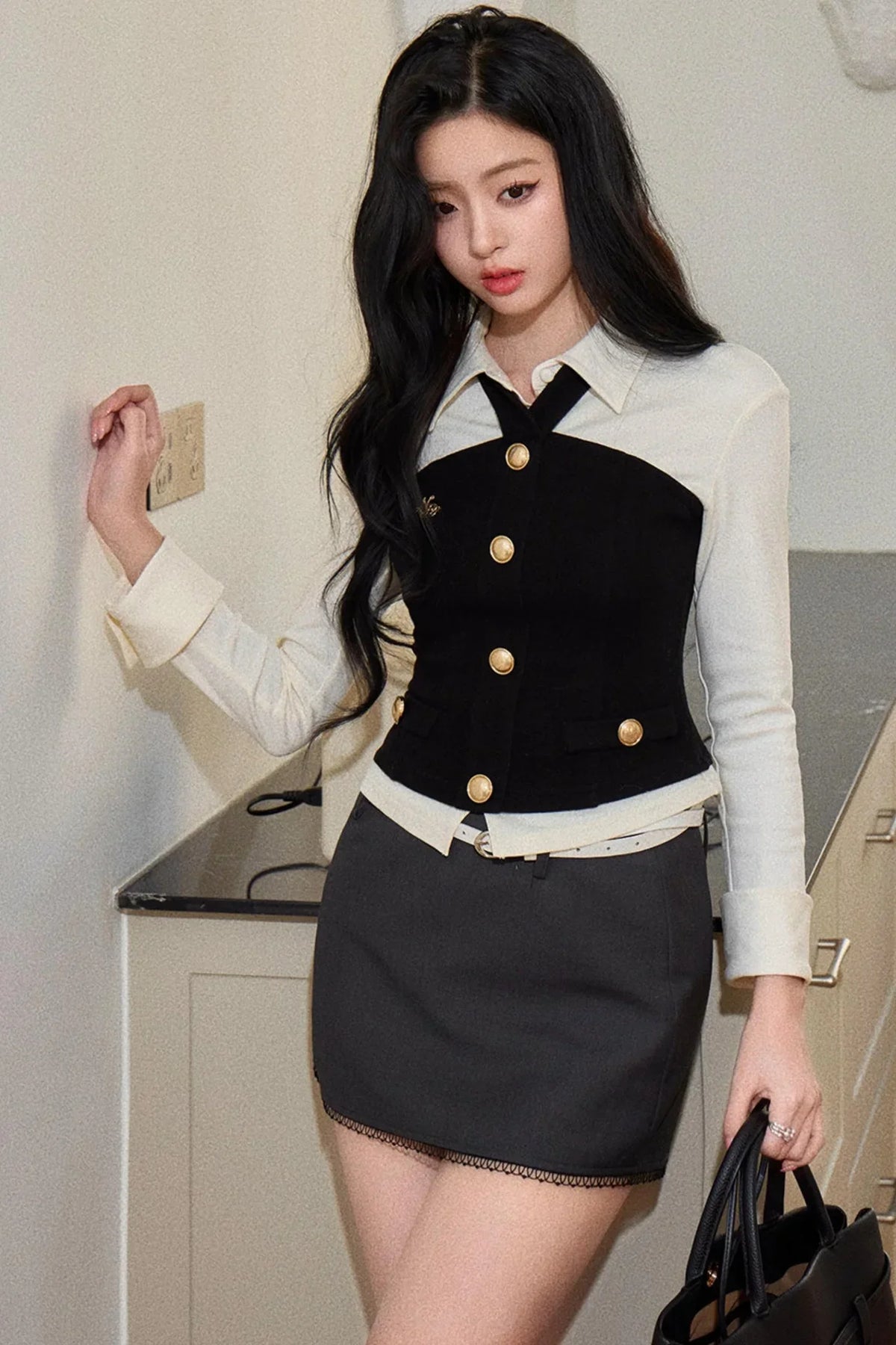 Versatile Gray A-Line Skirt