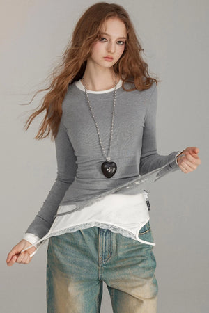 Versatile Lace Long-Sleeve Top