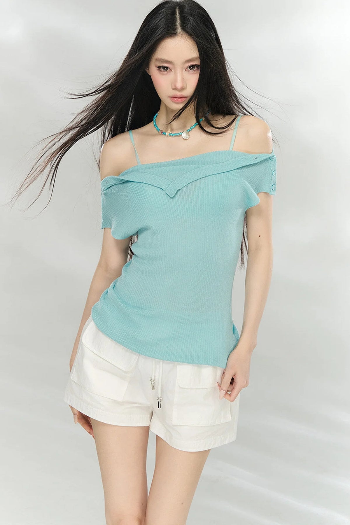 Versatile Off-Shoulder Knit Top